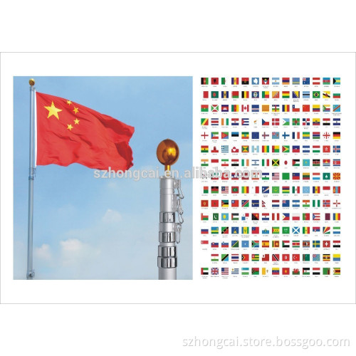 Convenient aluminum telescopic flag pole